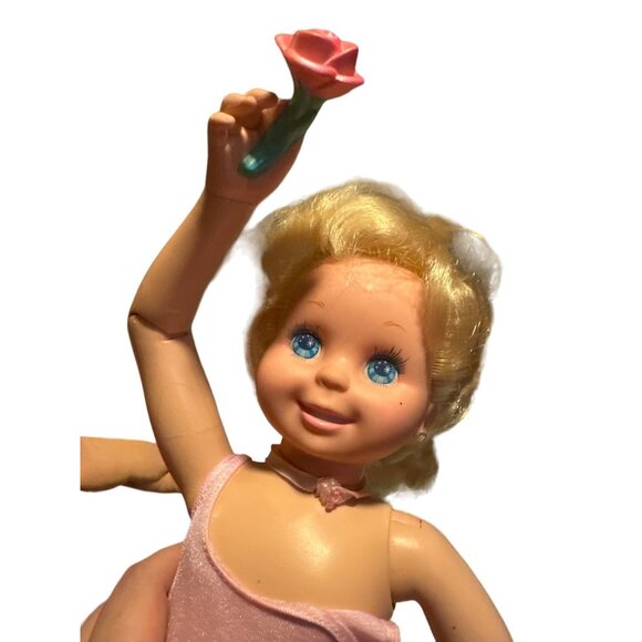 1989 TYCO Blonde My Pretty Ballerina Doll With Flower Rose - Picture 2 of 8